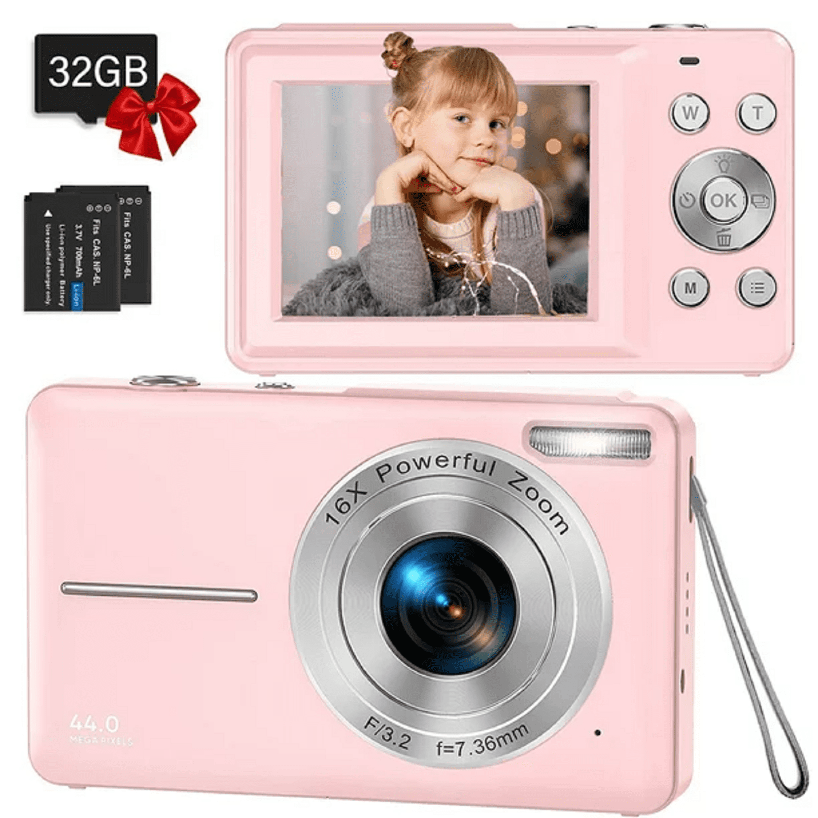 Cámara digital FHD 1080P cámara digital de punto y disparo para niños cámara  de vlogging de 44 MP con zoom de 16 x antivibración cámara compacta – Yaxa  Guatemala