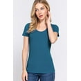 thumbnail image 1 of ACTIVE BASIC) Sexy Scoop Neck Short Sleeve T Shirt Stretch Cotton Tee (S-2X), 1 of 4