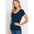 thumbnail image 1 of ACTIVE BASIC) Sexy Scoop Neck Short Sleeve T Shirt Stretch Cotton Tee (S-2X), 1 of 4