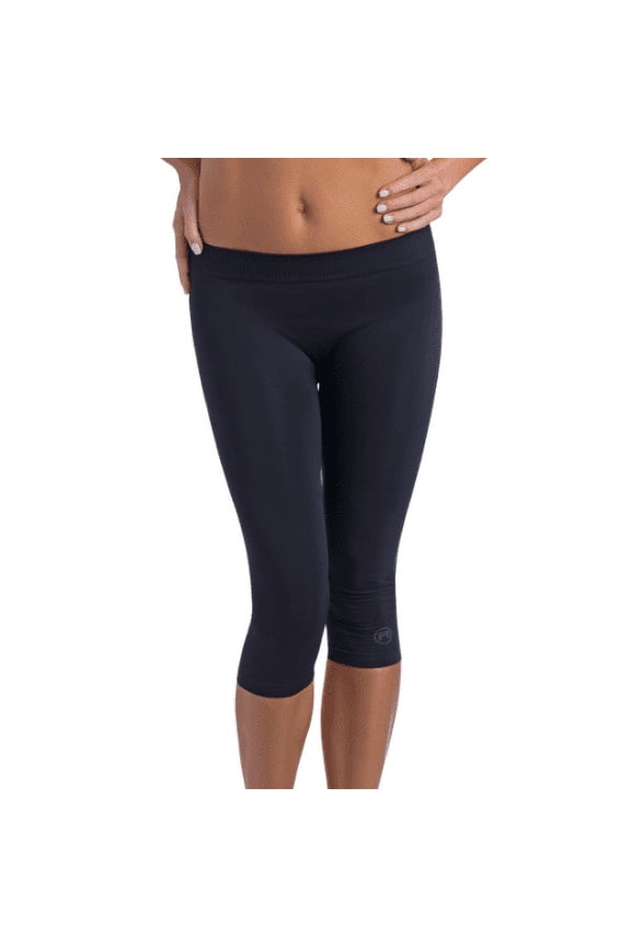 ACTIVE-FIT 610215 Women’s Black Sports Pants Below The Knee, 100% Made in Europe (L/XL)