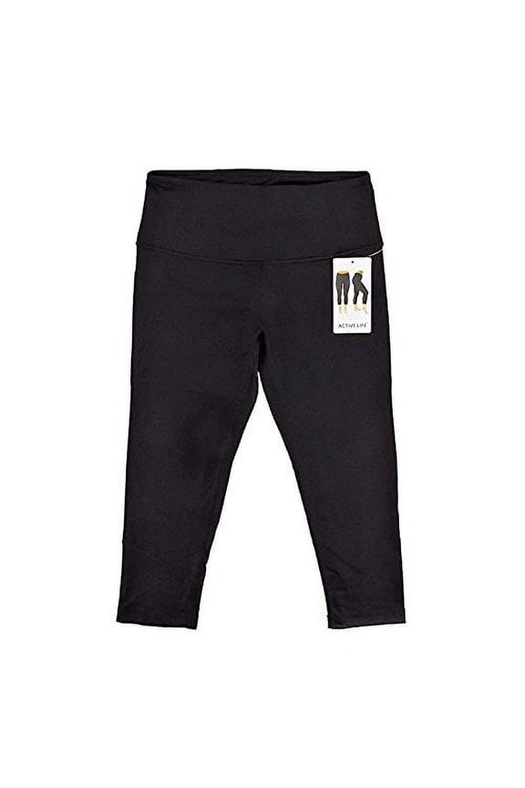 Womens Capri Mesh Inserts Black, Large