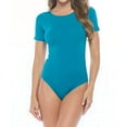 thumbnail image 1 of ACTIVE UNIFORMS Bodysuit For Women's Short Sleeve Round Neck Body Suit Breathable Cotton Stretch (Teal, Large), 1 of 6