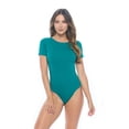 thumbnail image 1 of ACTIVE UNIFORMS Bodysuit For Women's Short Sleeve Round Neck Body Suit Breathable Cotton Stretch (True Hunter Green, 3X-Large), 1 of 6