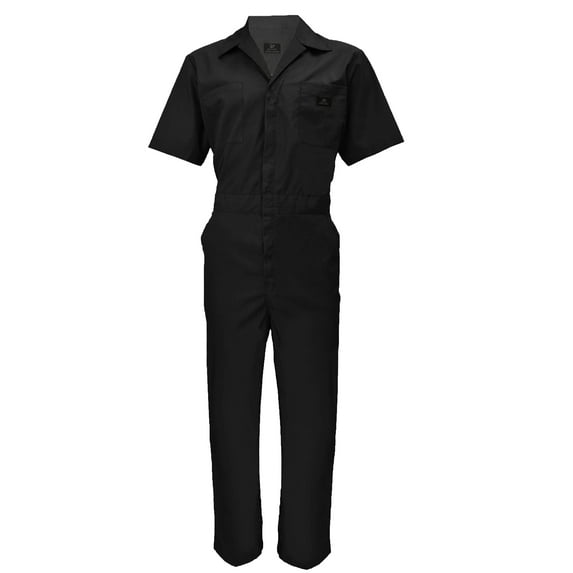ACTIVE UNIFORMS Coveralls Workwear Men Short Sleeve Coveralls (Black, XX-Large)