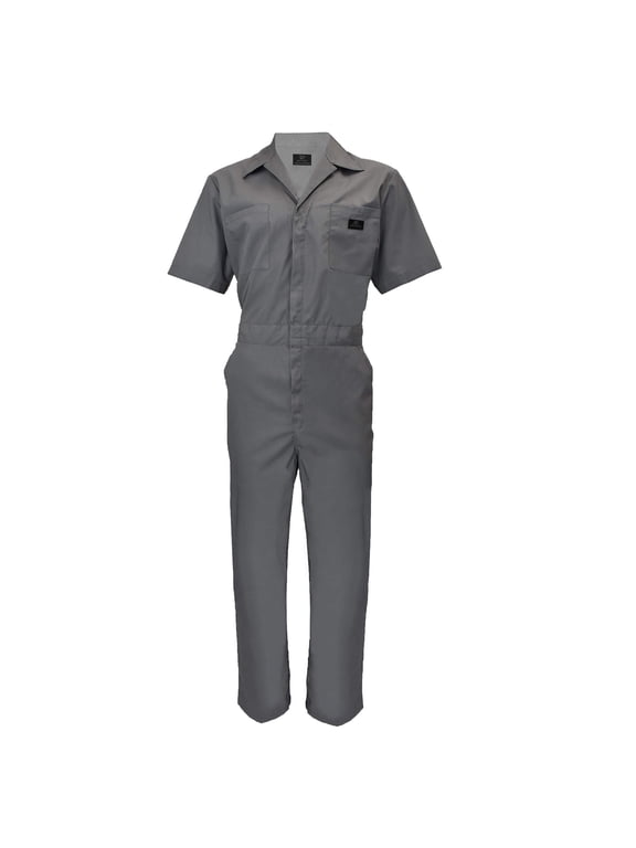 Coveralls Workwear Men Short Sleeve Coveralls (Gray, Medium)