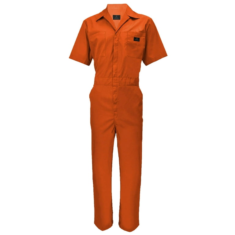 ACTIVE UNIFORMS Coveralls Workwear Men Short Sleeve Coveralls (Orange,  Medium) 