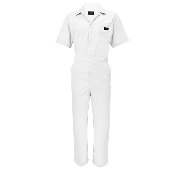 ACTIVE UNIFORMS Coveralls Workwear Men Short Sleeve Coveralls (White, Large Tall)
