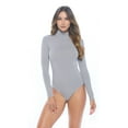 thumbnail image 1 of ACTIVE UNIFORMS Long Sleeve Turtle Neck Body Suit-Breathable Cotton Stretch Leotard (Gray, Small), 1 of 6
