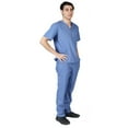 thumbnail image 1 of ACTIVE UNIFORMS Men Scrub Set Medical Scrub Top and Pants (Ceil Blue, 3X-Large), 1 of 6