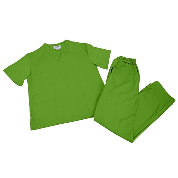 ACTIVE UNIFORMS Men Scrub Set Medical Scrub Top and Pants (Lime Green, XX-Large)