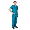 thumbnail image 1 of ACTIVE UNIFORMS Men Scrub Set Medical Scrub Top and Pants (Teal, X-Small), 1 of 6