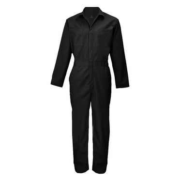 ACTIVE UNIFORMS Overall Workwear Men Long Sleeve Coveralls (Black, X-Small Tall)