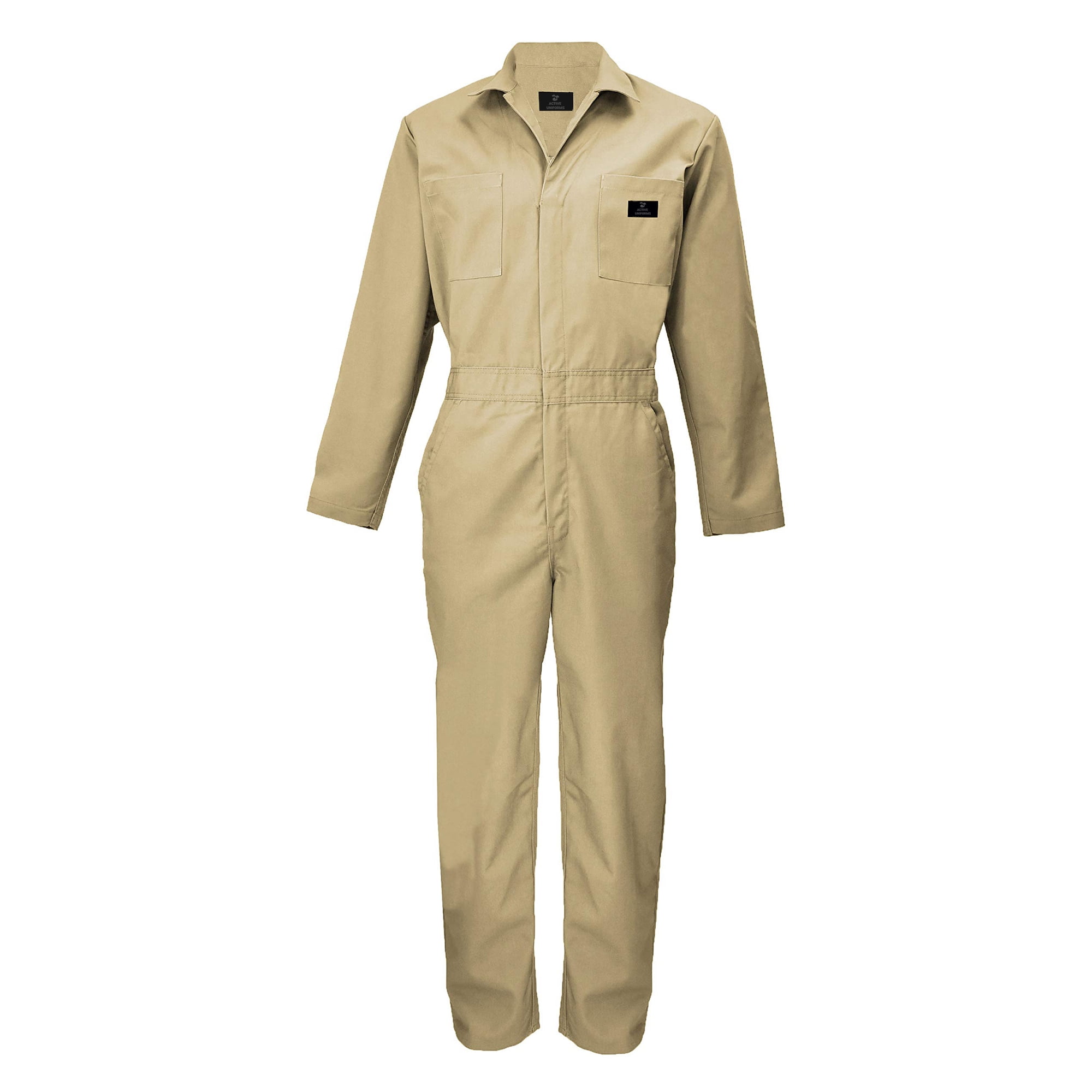 ACTIVE UNIFORMS Overall Workwear Men Long Sleeve Coveralls Khaki Small