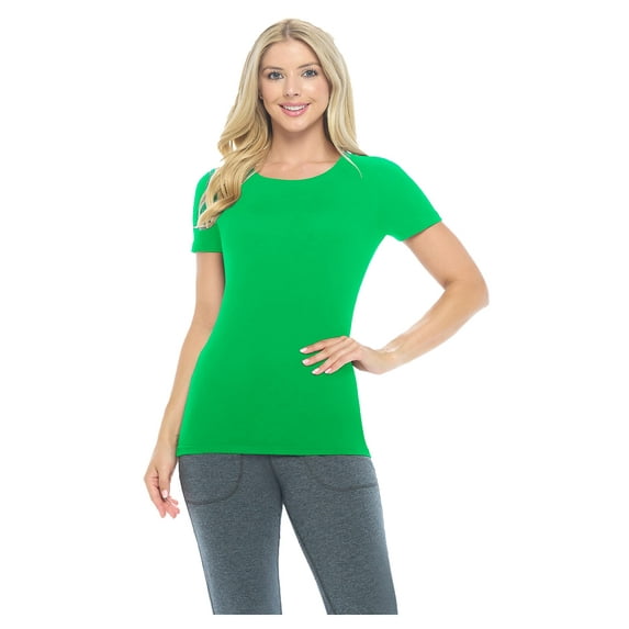 ACTIVE UNIFORMS SCRUBS Women's Short Sleeve Round-Neck T-Shirt Under Scrub (Green, 3X-Large)
