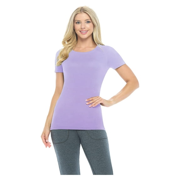 ACTIVE UNIFORMS SCRUBS Women's Short Sleeve Round-Neck T-Shirt Under Scrub (Lavender, 3X-Large)