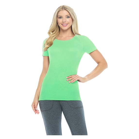 ACTIVE UNIFORMS SCRUBS Women's Short Sleeve Round-Neck T-Shirt Under Scrub (Light Green, Medium)