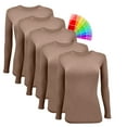 thumbnail image 1 of ACTIVE UNIFORMS Under Scrub Tee Crew Neck Long Sleeve T-Shirt Underscrubs Tee Pack of 5 (Chocolate Malt, 3X-Large), 1 of 6