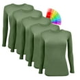 thumbnail image 1 of ACTIVE UNIFORMS Under Scrub Tee Crew Neck Long Sleeve T-Shirt Underscrubs Tee Pack of 5 (Dill Green, X-Small), 1 of 6