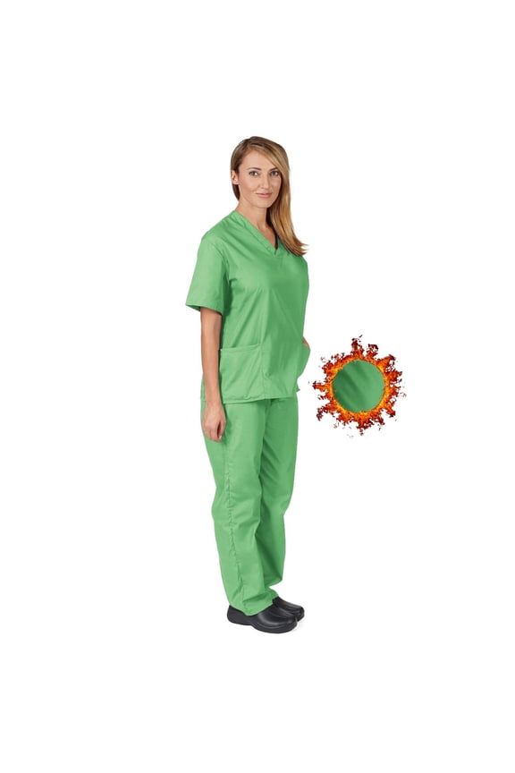 Unisex Scrub Sets, Scrub Top and Pants. Run Large (Lime Green, X-Large)