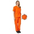 thumbnail image 1 of ACTIVE UNIFORMS Unisex Scrub Sets, Scrub Top and Pants. Run Large (Orange, X-Small), 1 of 6