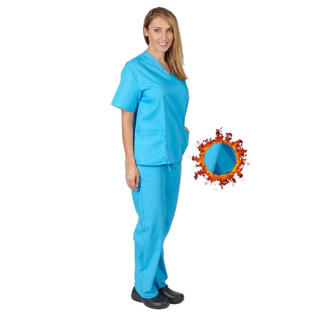 ACTIVE UNIFORMS Unisex Scrub Sets, Scrub Top and Pants. Run Large