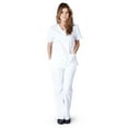 thumbnail image 1 of ACTIVE UNIFORMS Women Mock Wrap/Flare Pant Set Medical Scrub Set (White, X-Large), 1 of 3