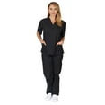 thumbnail image 1 of ACTIVE UNIFORMS Women Scrub Set Medical Scrub Top and Pants (Black, XX-Large), 1 of 6