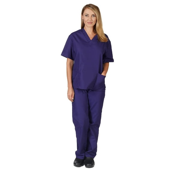 ACTIVE UNIFORMS Women Scrub Set Medical Scrub Top and Pants (Purple, 5X-Large)
