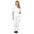 thumbnail image 1 of ACTIVE UNIFORMS Women Scrub Set Medical Scrub Top and Pants (White, Small), 1 of 6