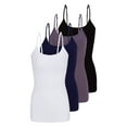 thumbnail image 1 of ACTIVE UNIFORMS Women's Camisole Cotton Stretch Undershirt with Adjustable Strap Tank Top Multi-Pack of 2 (White,true Navy Blue,charcoal,black, X-Small), 1 of 6