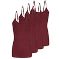 thumbnail image 1 of ACTIVE UNIFORMS Women's Camisole Cotton Stretch Undershirt with Adjustable Strap Tank Top Multi-Pack of 2 (Burgundy, X-Small), 1 of 6