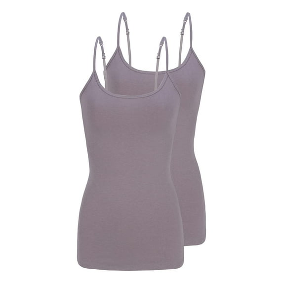 ACTIVE UNIFORMS Women's Camisole Cotton Stretch Undershirt with Adjustable Strap Tank Top Multi-Pack of 2 (Grey, X-Large)