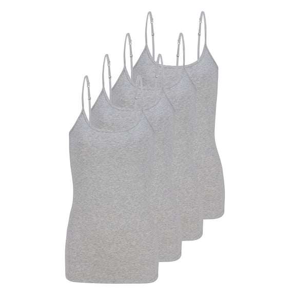 ACTIVE UNIFORMS Women's Camisole Cotton Stretch Undershirt with Adjustable Strap Tank Top Multi-Pack of 2 (Heather Charcoal, X-Small)