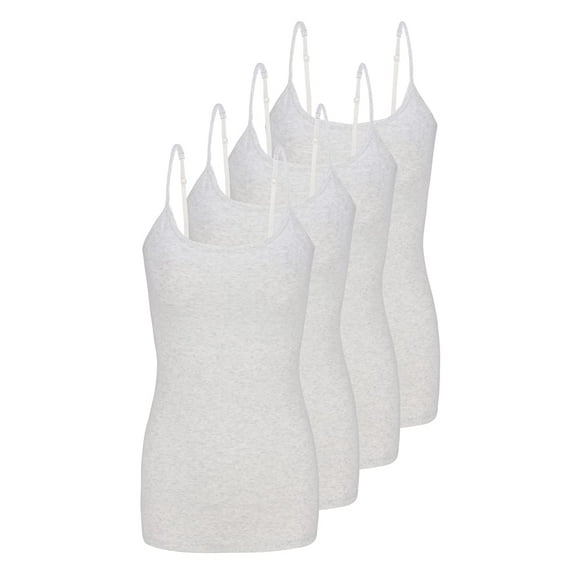 ACTIVE UNIFORMS Women's Camisole Cotton Stretch Undershirt with Adjustable Strap Tank Top Multi-Pack of 2 (Heather Grey, 3X-Large)