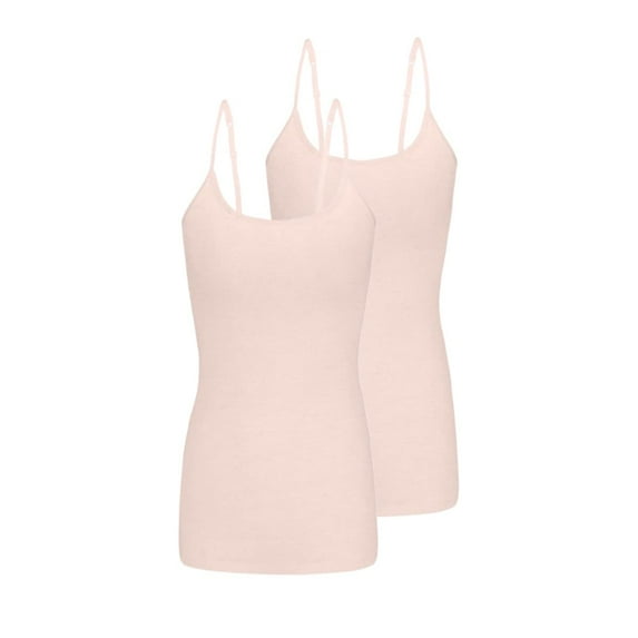 ACTIVE UNIFORMS Women's Camisole Cotton Stretch Undershirt with Adjustable Strap Tank Top Multi-Pack of 2 (Nude, Small)