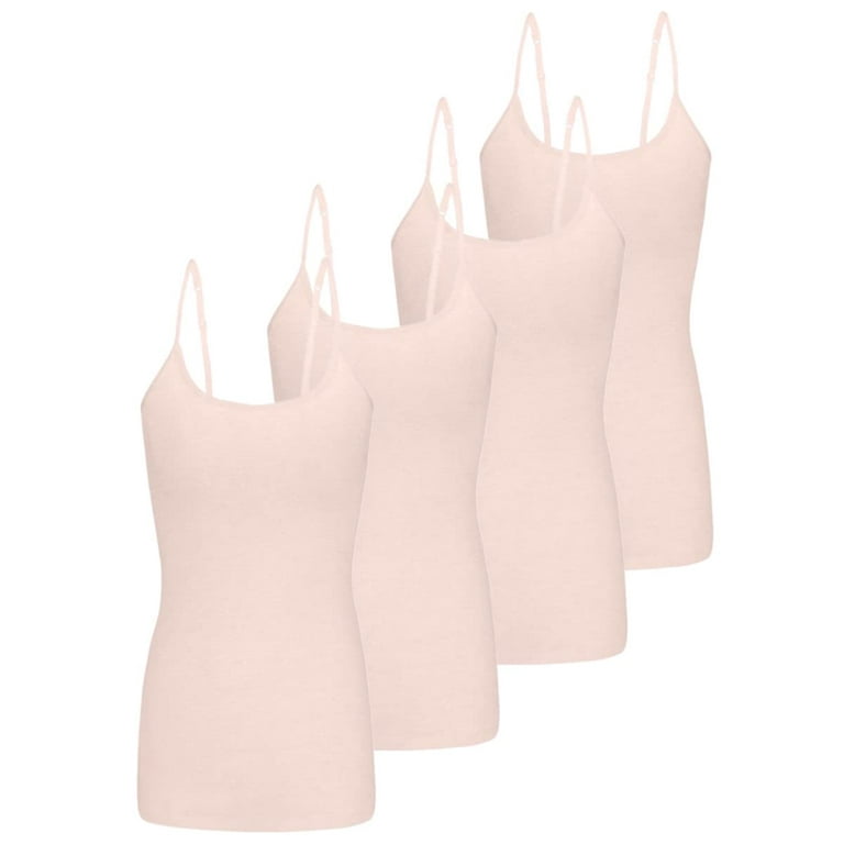 ACTIVE UNIFORMS Women's Camisole Cotton Stretch Undershirt with Adjustable  Strap Tank Top Multi-Pack of 2 (Nude, Small)