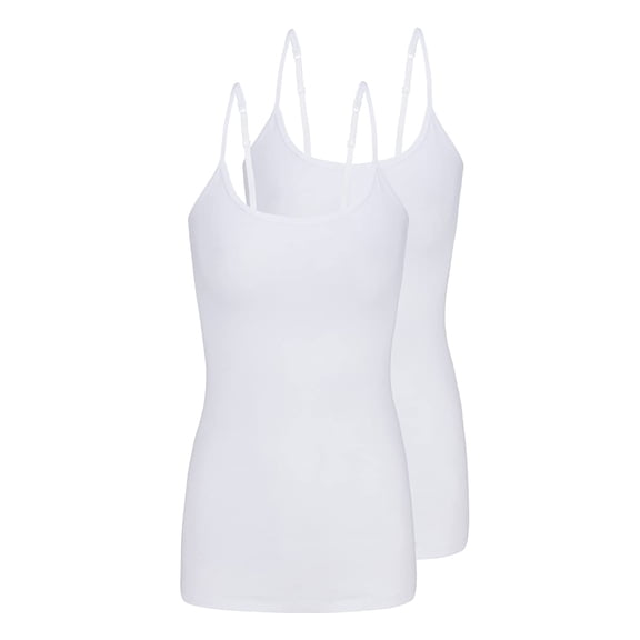 ACTIVE UNIFORMS Women's Camisole Cotton Stretch Undershirt with Adjustable Strap Tank Top Multi-Pack of 2 (White, XX-Large)