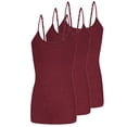 thumbnail image 1 of ACTIVE UNIFORMS Women's Camisole Cotton Stretch Undershirt with Adjustable Strap Tank Top Multi-Pack of 3 (Burgundy, Medium), 1 of 6