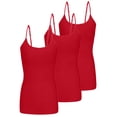 thumbnail image 1 of ACTIVE UNIFORMS Women's Camisole Cotton Stretch Undershirt with Adjustable Strap Tank Top Multi-Pack of 3 (Red, Medium), 1 of 6