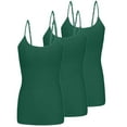 thumbnail image 1 of ACTIVE UNIFORMS Women's Camisole Cotton Stretch Undershirt with Adjustable Strap Tank Top Multi-Pack of 3 (True Hunter Green, X-Large), 1 of 6