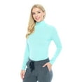 thumbnail image 1 of ACTIVE UNIFORMS Women's Long Sleeve Turtle-Neck T-Shirt Under Scrub (Aqua, Large), 1 of 5
