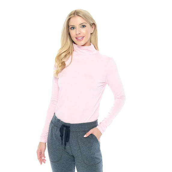 ACTIVE UNIFORMS Women's Long Sleeve Turtle-Neck T-Shirt Under Scrub (Pink, 3X-Large)