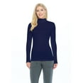 thumbnail image 1 of ACTIVE UNIFORMS Women's Long Sleeve Turtle-Neck T-Shirt Under Scrub (True Navy Blue, X-Small), 1 of 5