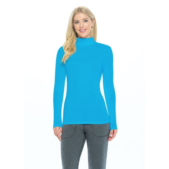 ACTIVE UNIFORMS Women's Long Sleeve Turtle-Neck T-Shirt Under Scrub (Water Blue, XX-Large)