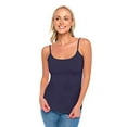 thumbnail image 1 of ACTIVE UNIFORMS Women's Soft and Breathable Cotton Stretch Camisole with Adjustable Strap Tank Top (True Navy Blue, X-Small), 1 of 6