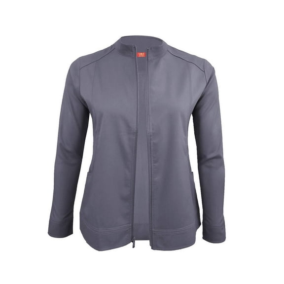 ACTIVE UNIFORMS Women's Ultra Soft Stretch Zip Up Scrub Jacket (Charcoal, X-Large)