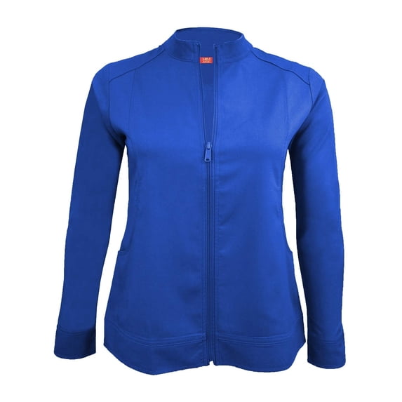ACTIVE UNIFORMS Women's Ultra Soft Stretch Zip Up Scrub Jacket (True Navy Blue, X-Large)