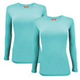 thumbnail image 1 of ACTIVE UNIFORMS Women's Under Scrub Tee Crew Neck Long Sleeve T-Shirt 2 - Pack (Aqua Blue, X-Large), 1 of 6