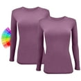 thumbnail image 1 of ACTIVE UNIFORMS Women's Under Scrub Tee Crew Neck Long Sleeve T-Shirt 2 - Pack (Argyle Purple, 3X-Large), 1 of 6