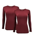 thumbnail image 1 of ACTIVE UNIFORMS Women's Under Scrub Tee Crew Neck Long Sleeve T-Shirt 2 - Pack (Burgundy, 5 X-Large), 1 of 6